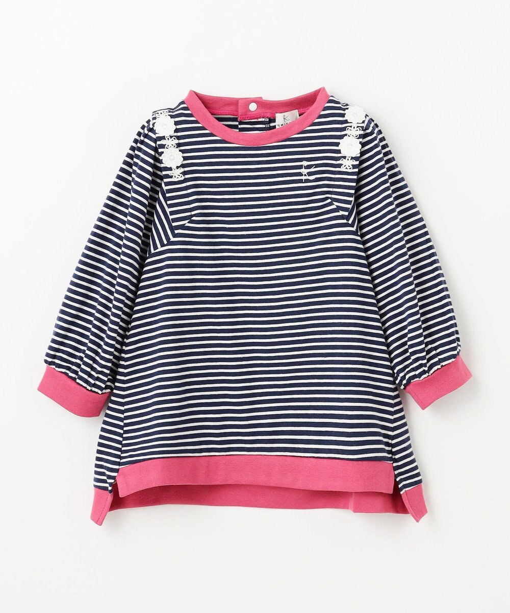 組曲 KIDS 【90-100㎝】リボンボーダー トップス 