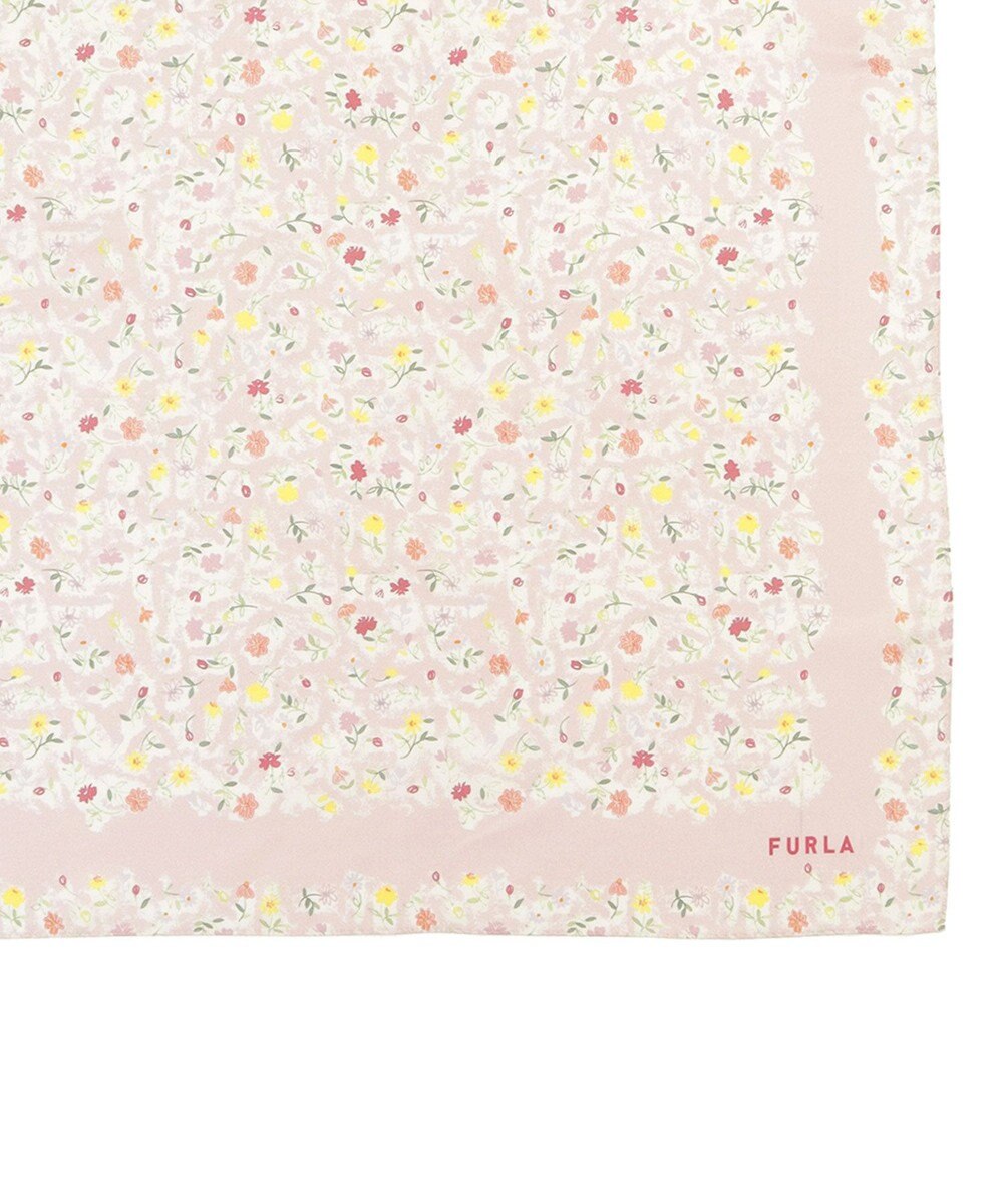MOONBAT 【シルク100%】フルラ (FURLA) 小花柄 シルクプリントスカーフ 58cm×58cm 
