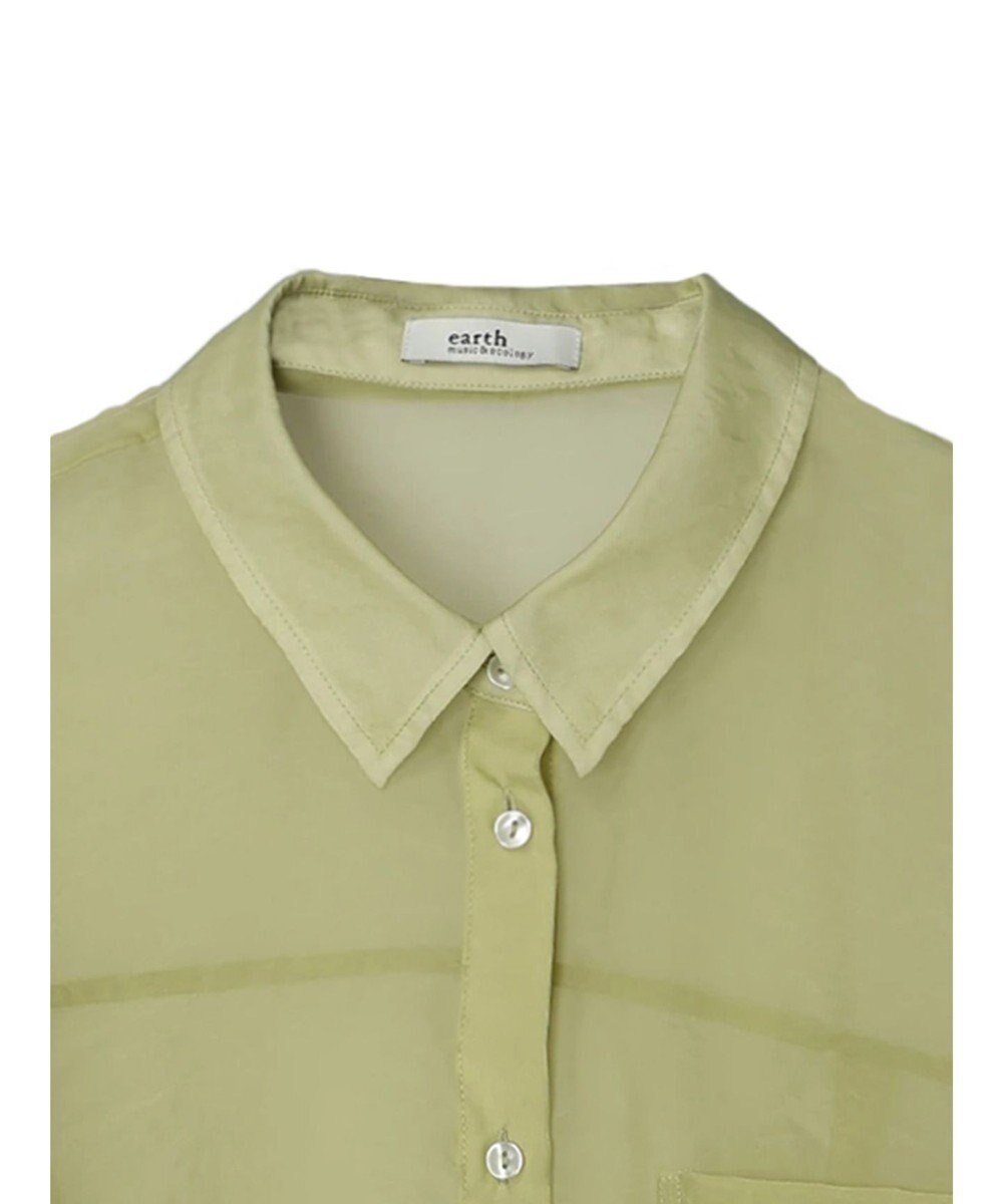 earth music&ecology ソデスリットクロップドシャツ 