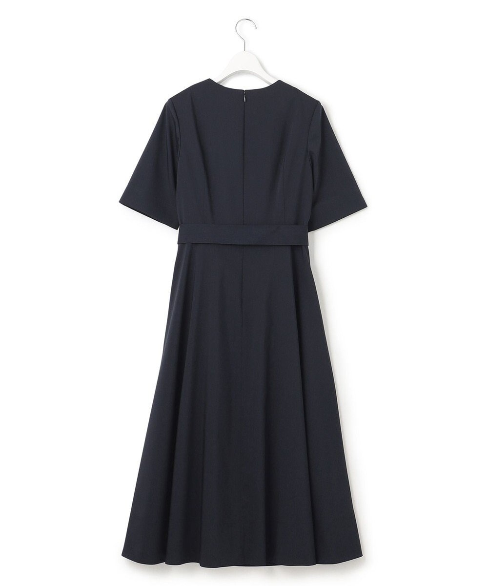 23区 L 【洗える】プレーンストレッチタフタ フレア ワンピース 