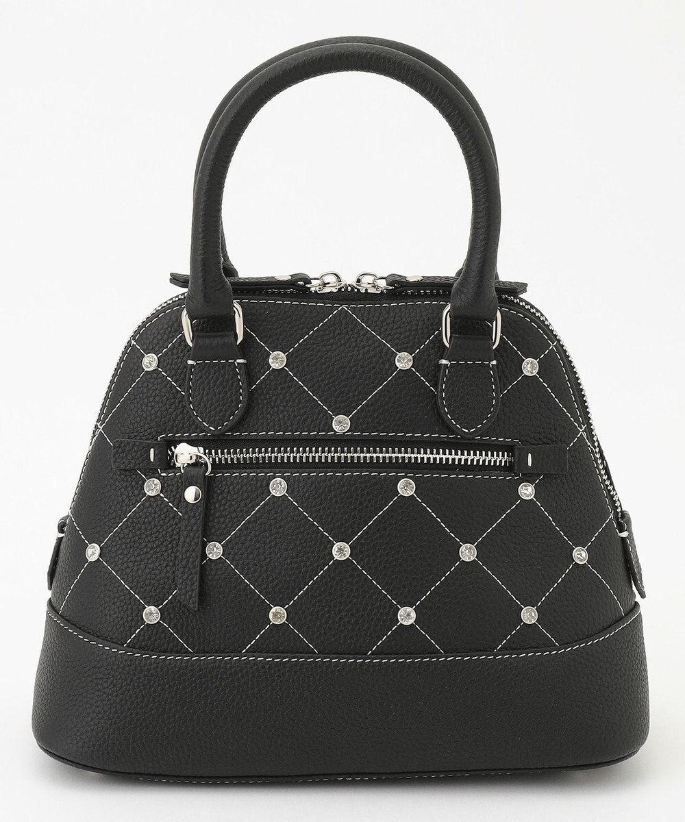 LA BAGAGERIE ラインストーンリベット　カウレザー2wayハンドバッグ 