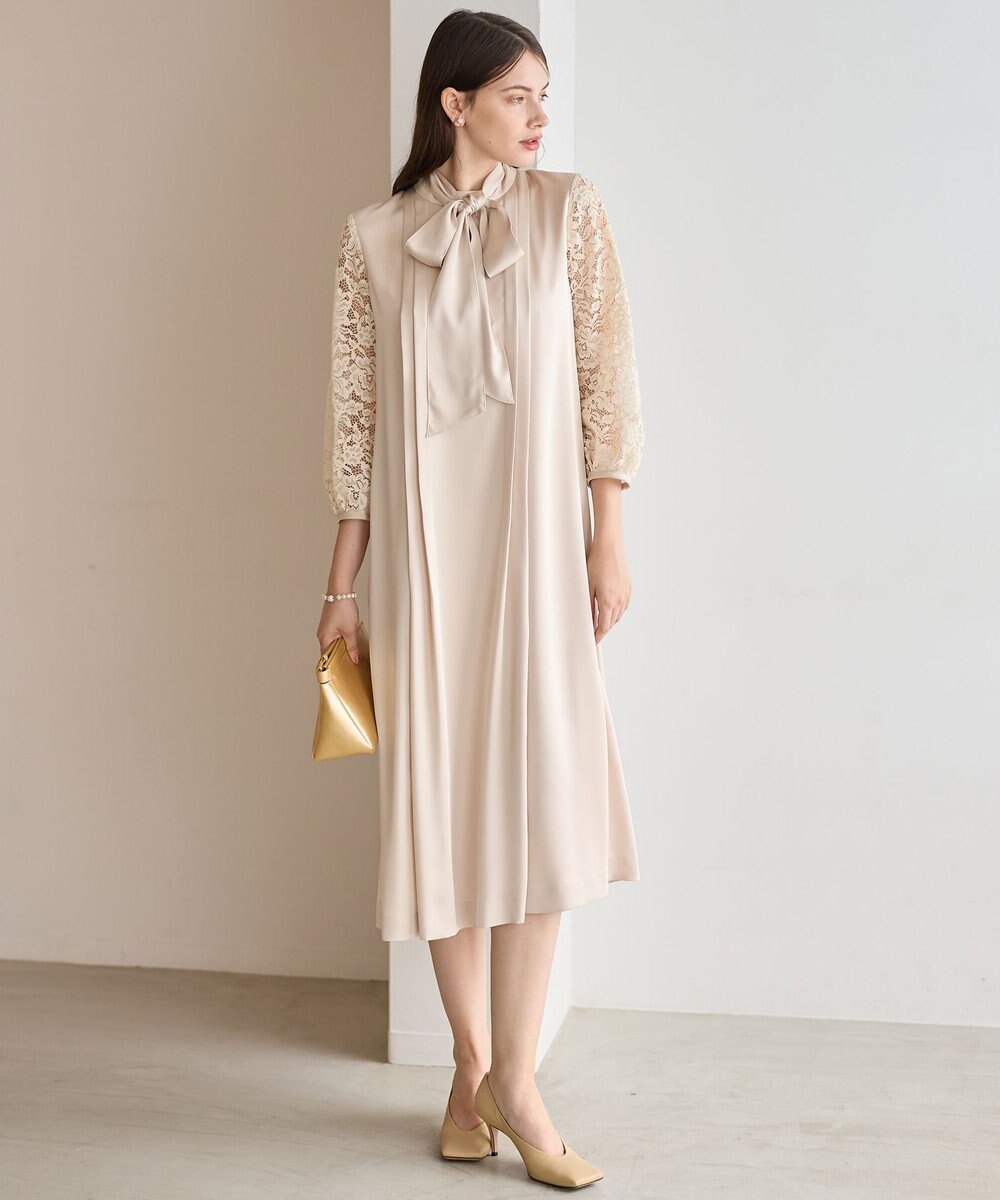 23区 【APPLAUDIR】ノーブルサテン レースコンビドレス 