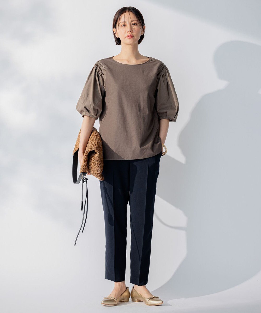 自由区 【洗える】2WAYツイル テーパードパンツ 