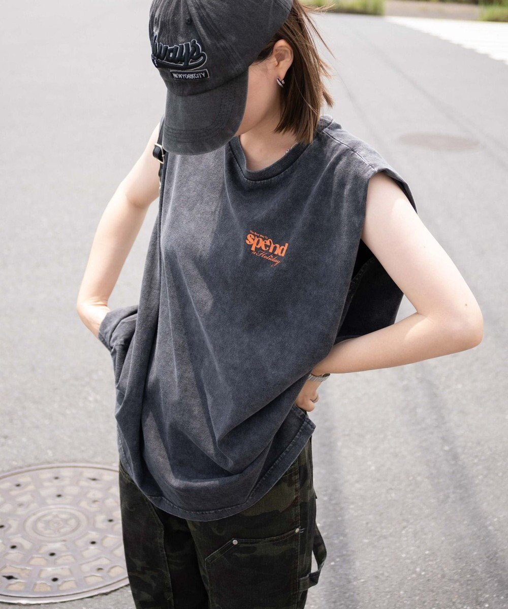 WEGO ヴィンテージウォッシュタックノースリーブT 