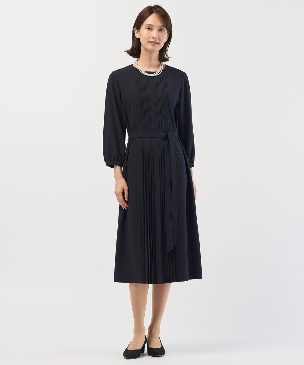 J.PRESS LADIES ノルディス2wayジョーゼット フロントプリーツ ワンピース 