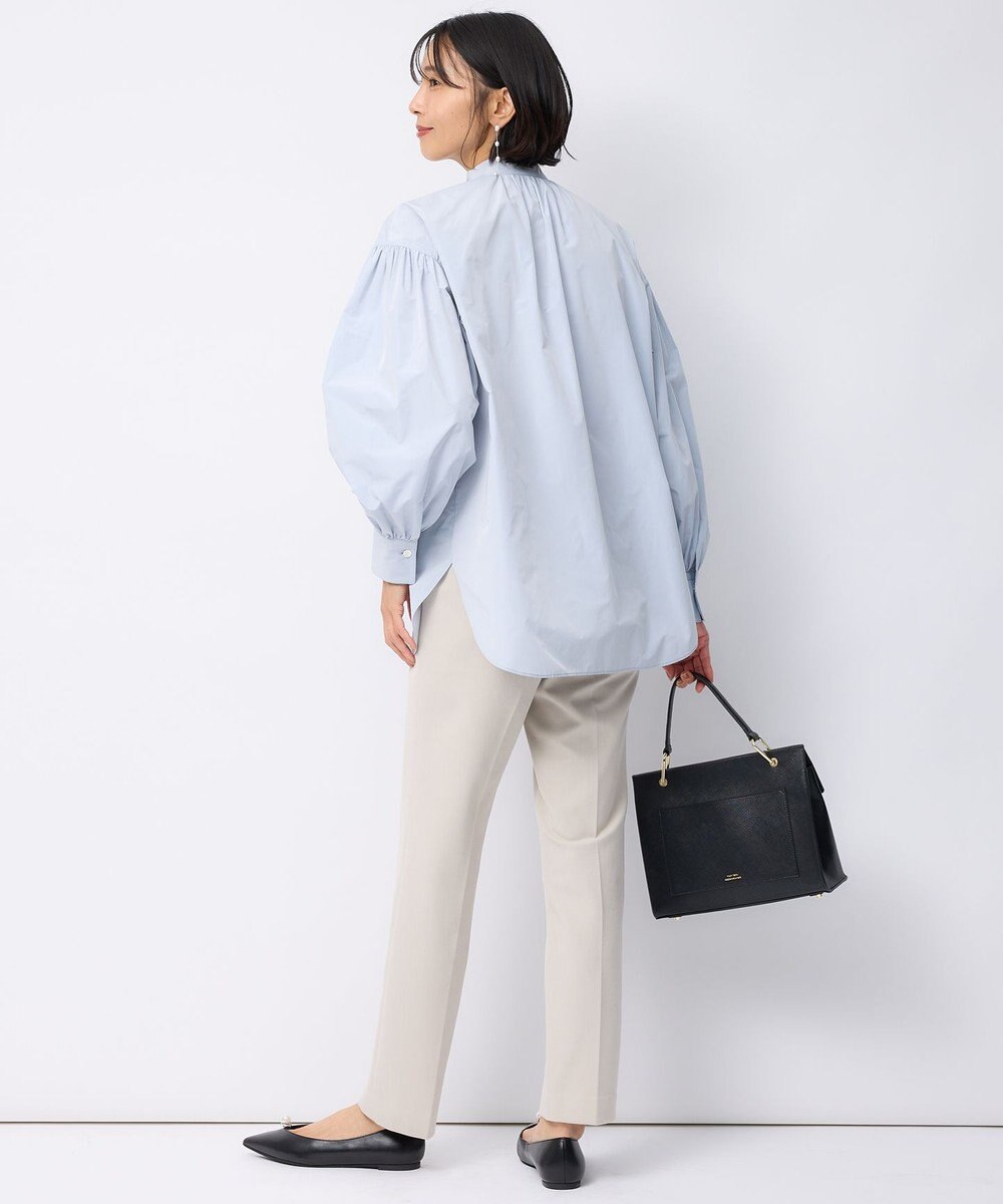 23区 【洗える】ライトメモリータフタ ボリュームボウタイ ブラウス 