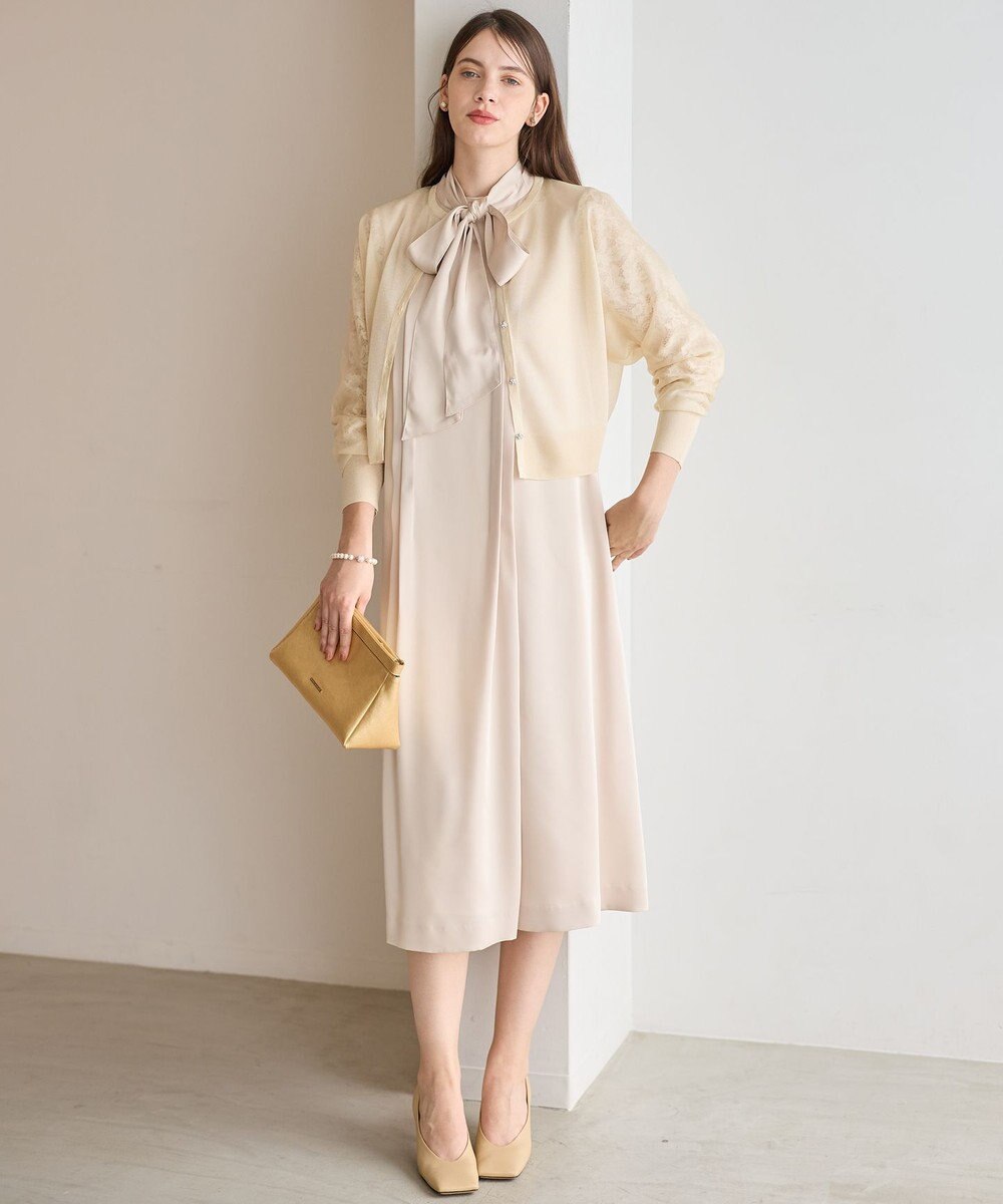 23区 【APPLAUDIR】ノーブルサテン レースコンビドレス 