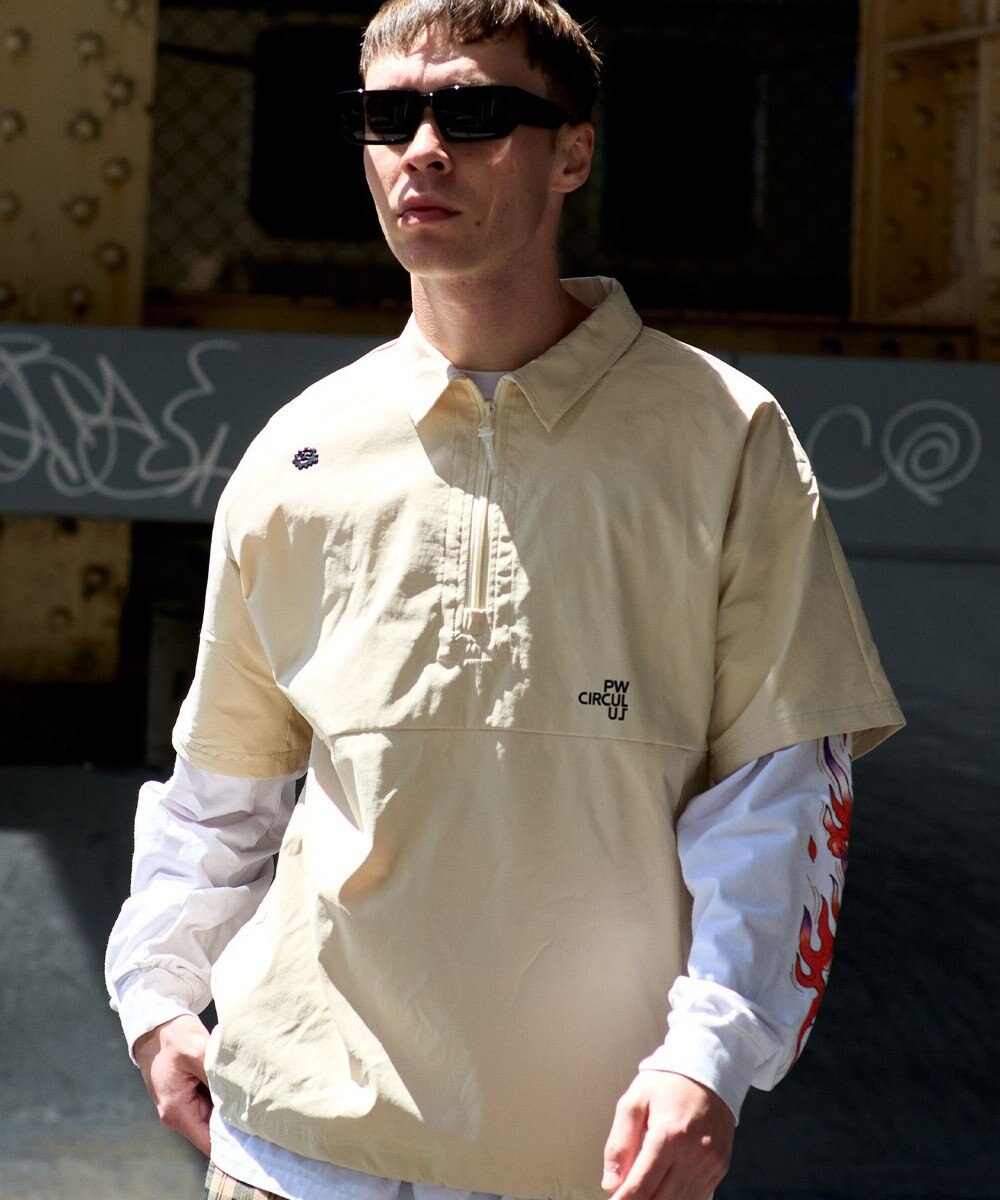 PW CIRCULUS 【撥水加工/ ストレッチ】【MEN】ハーフジップシャツ ゴルフ 