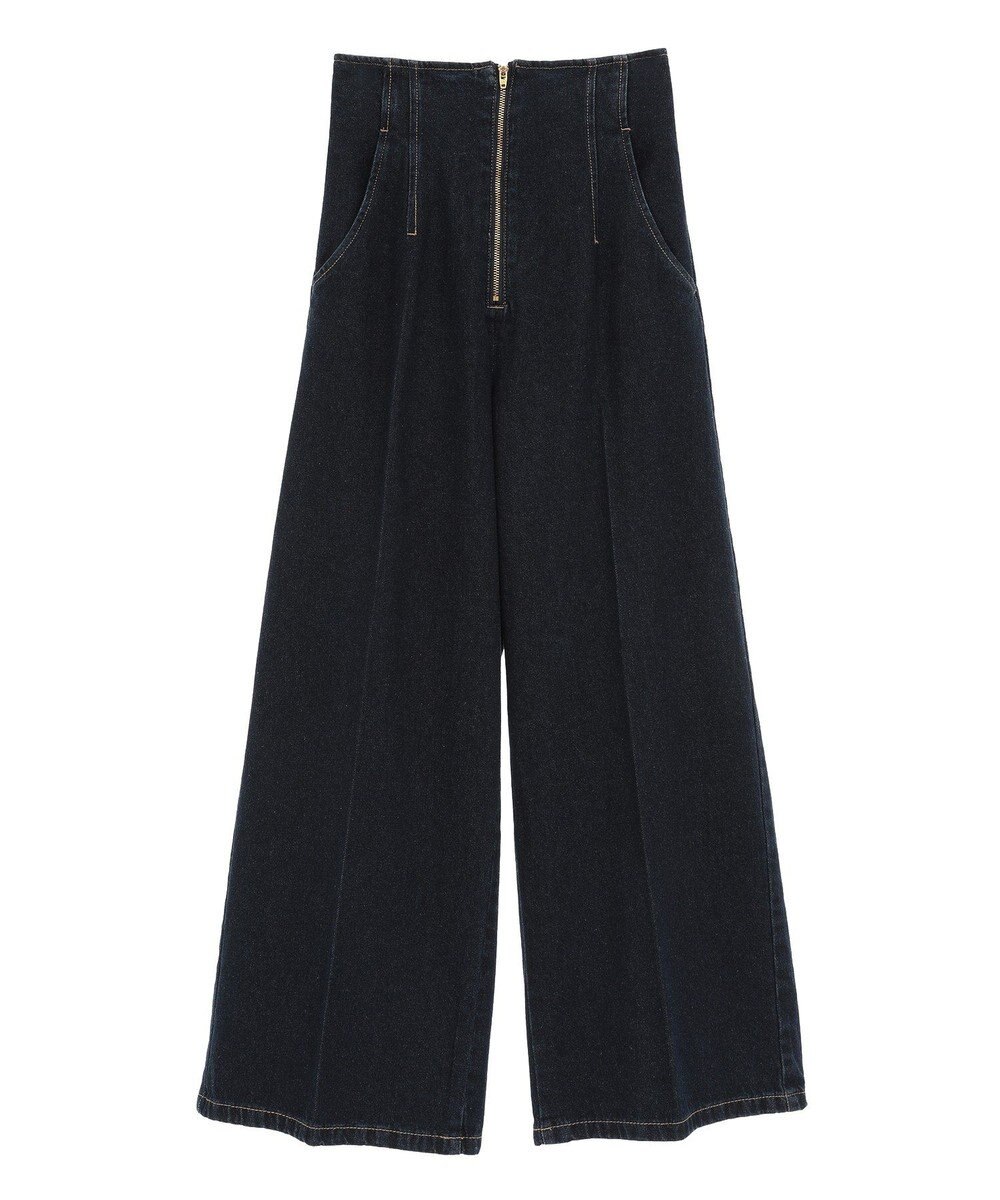 earth music&ecology フロントＺＩＰバックレースアップデニム 