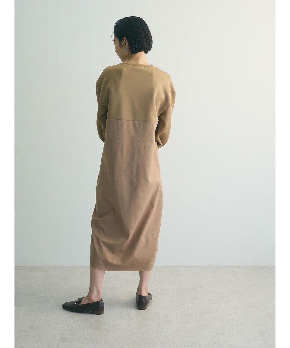 Green Parks armonia.異素材シャーリングワンピース 