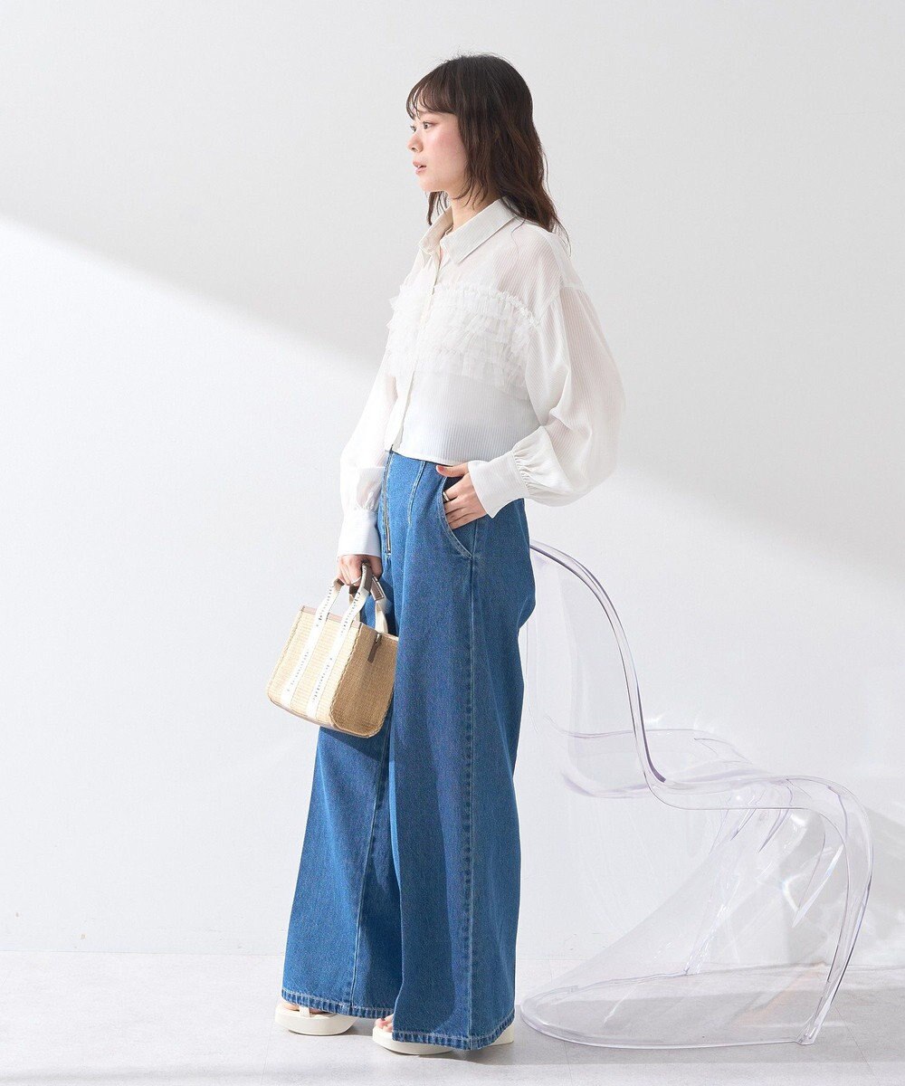 earth music&ecology フロントＺＩＰバックレースアップデニム 