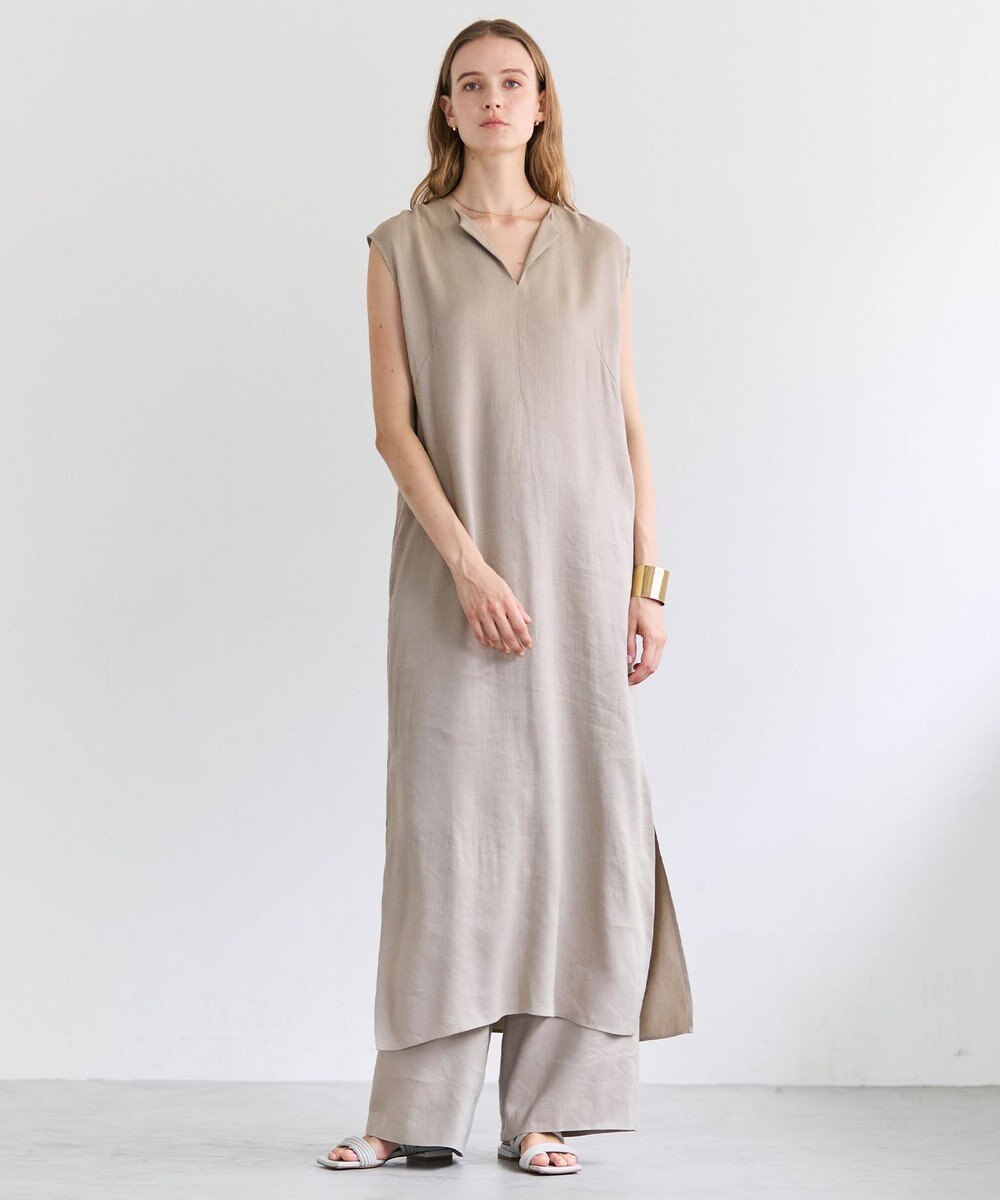 BEIGE， MICA / リネンブレンドイージーワイドパンツ 