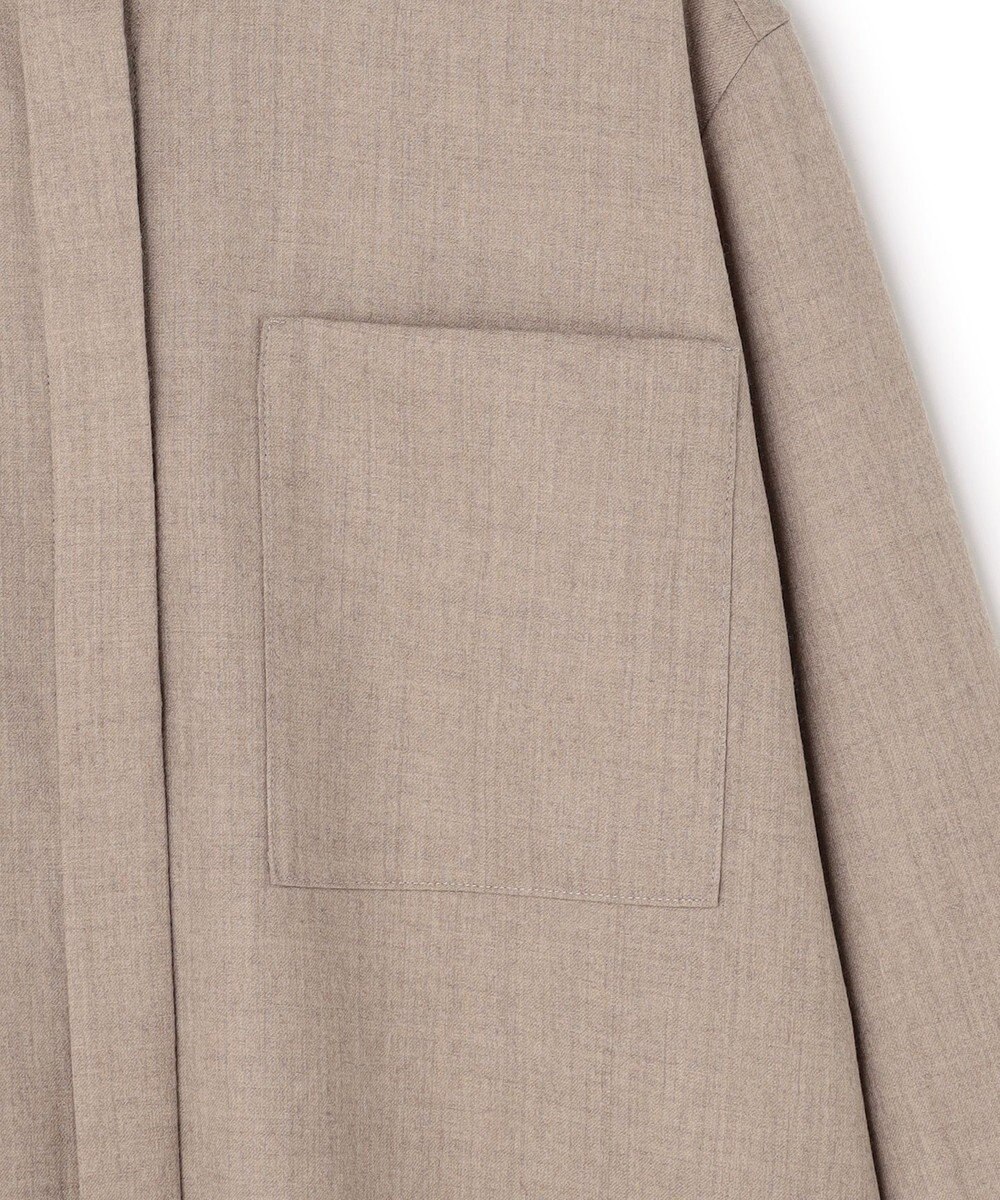 BEIGE， SANSOM / ウールサテンコンビシャツ 