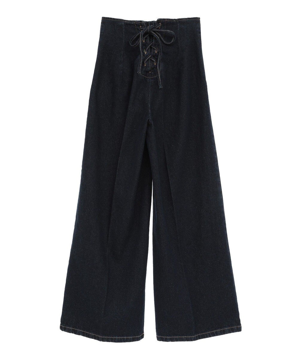 earth music&ecology フロントＺＩＰバックレースアップデニム 