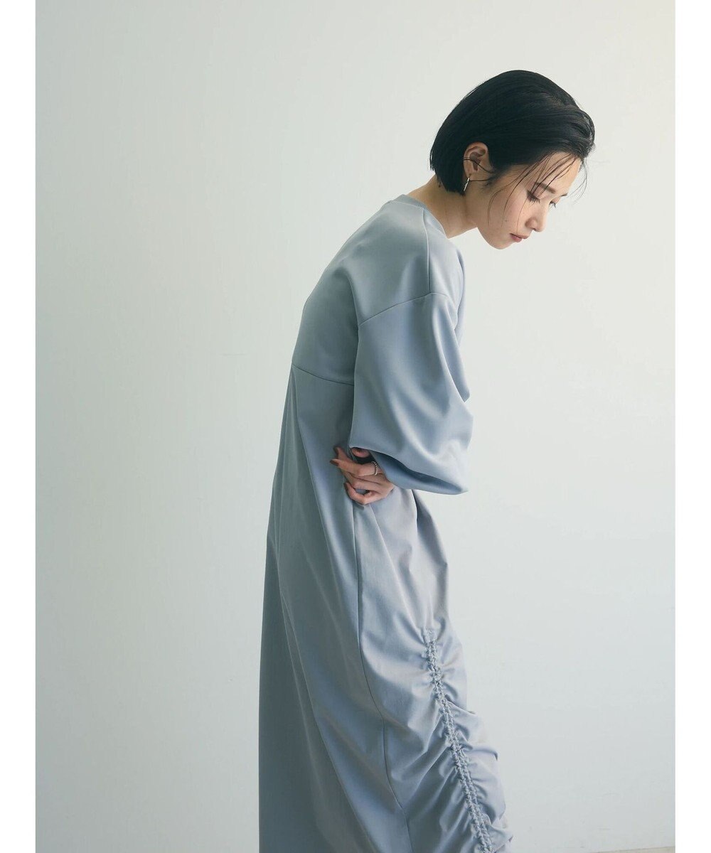 Green Parks armonia.異素材シャーリングワンピース 