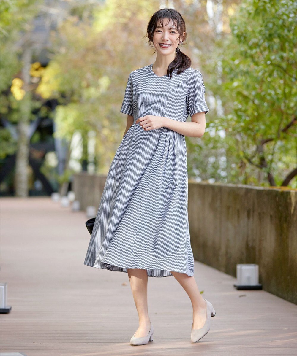 Tiaclasse 【洗える】サッカーストライプワンピース 