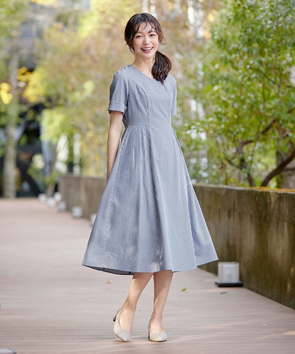 Tiaclasse 【洗える】サッカーストライプワンピース 