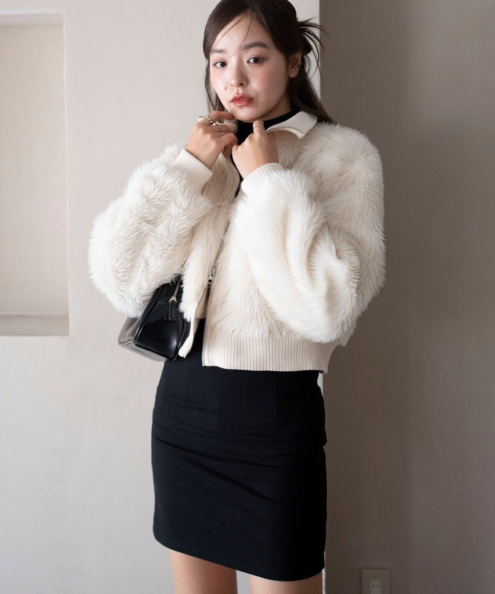 WEGO 【25年秋冬新作】フェイクファーショートブルゾン 