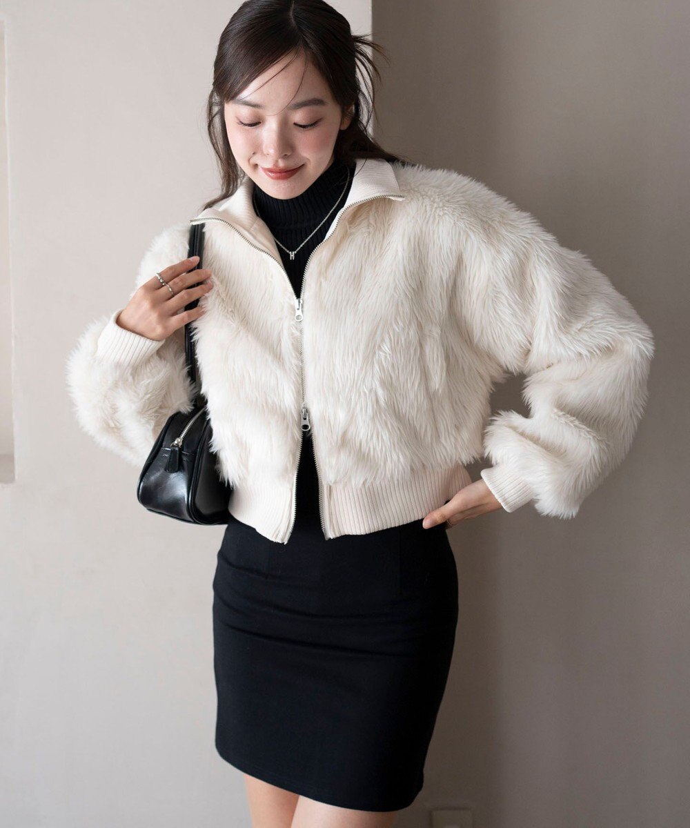WEGO 【25年秋冬新作】フェイクファーショートブルゾン 