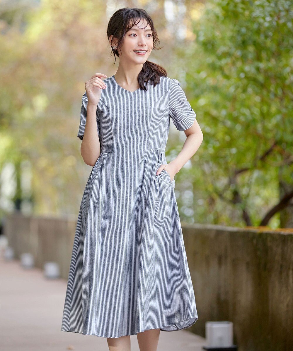 Tiaclasse 【洗える】サッカーストライプワンピース 