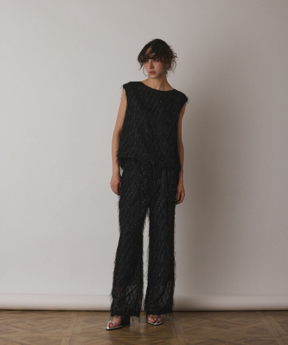 GRACE CONTINENTAL フリンジワンタックパンツ 