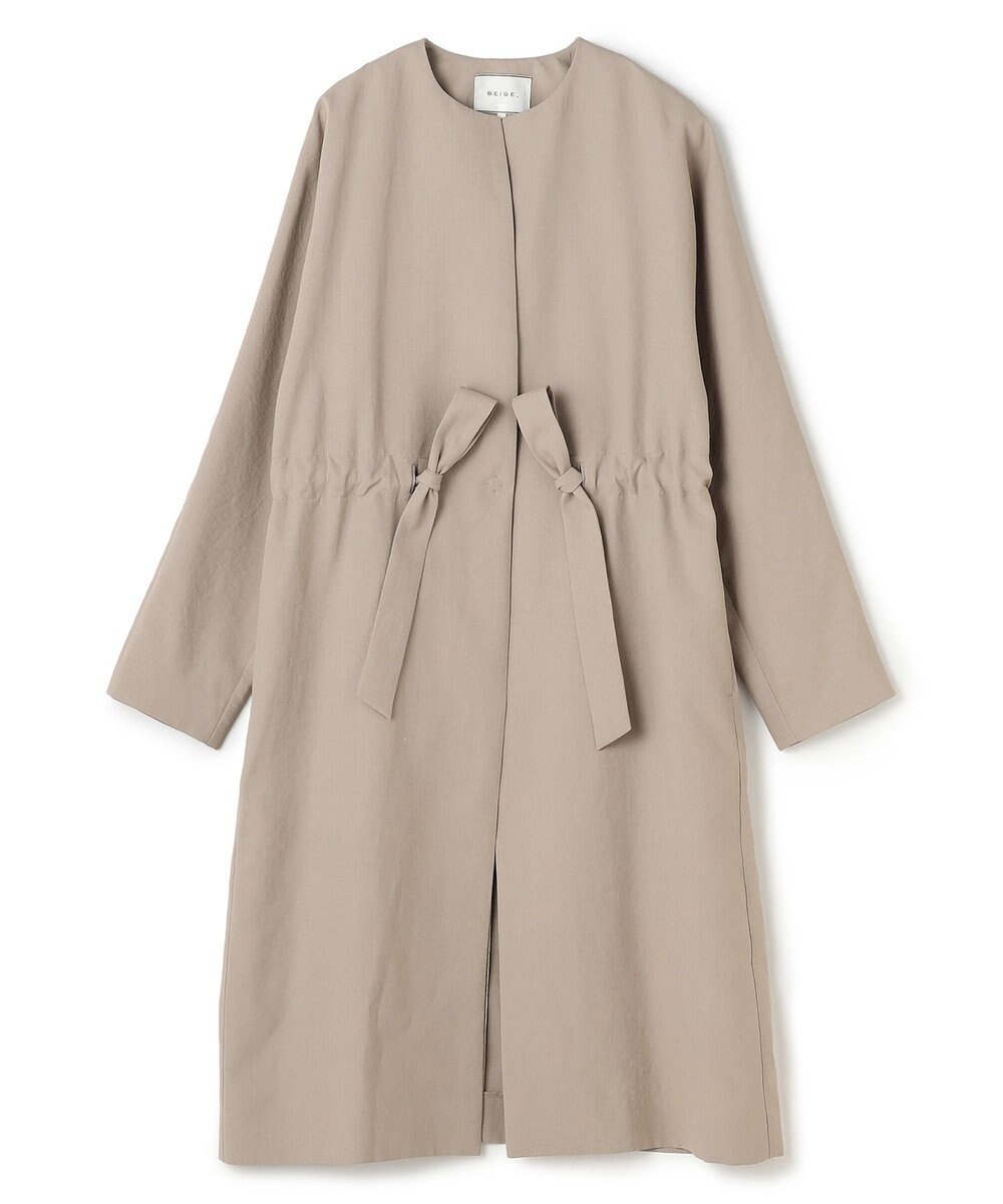 BEIGE， PORDIC / ドロスト付きロングスプリングコート 