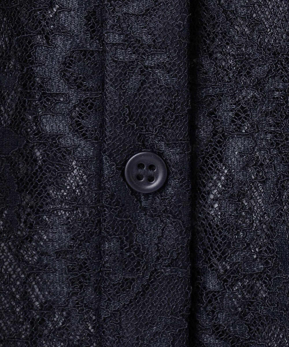 ICB 【洗える】ナイロンラッセルレース バンドカラーシャツ 