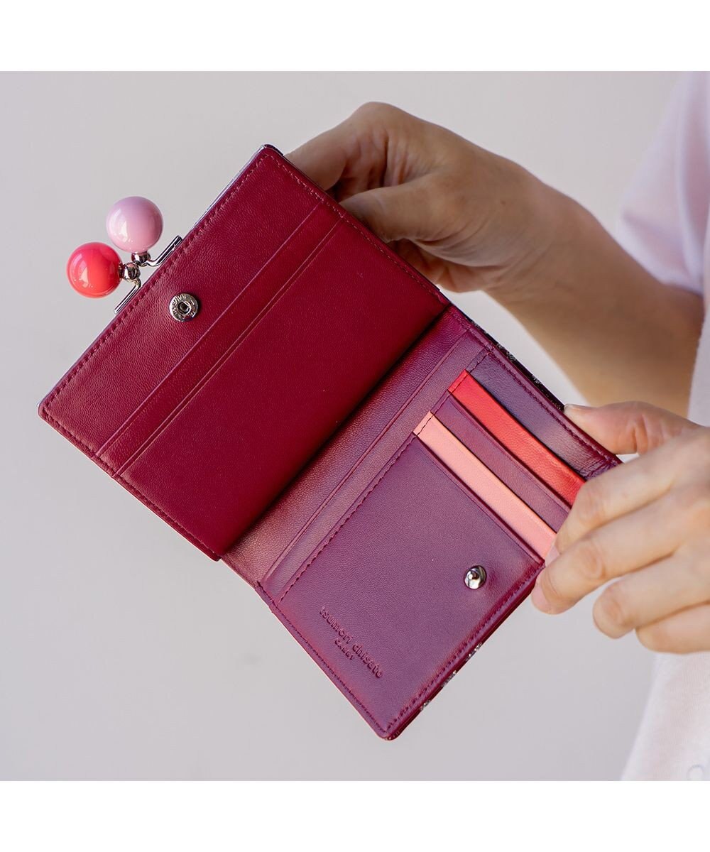 tsumori chisato CARRY グリッターフラワー がま口 2つ折り財布 