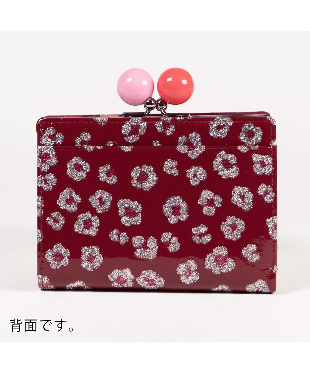 tsumori chisato CARRY グリッターフラワー がま口 2つ折り財布 