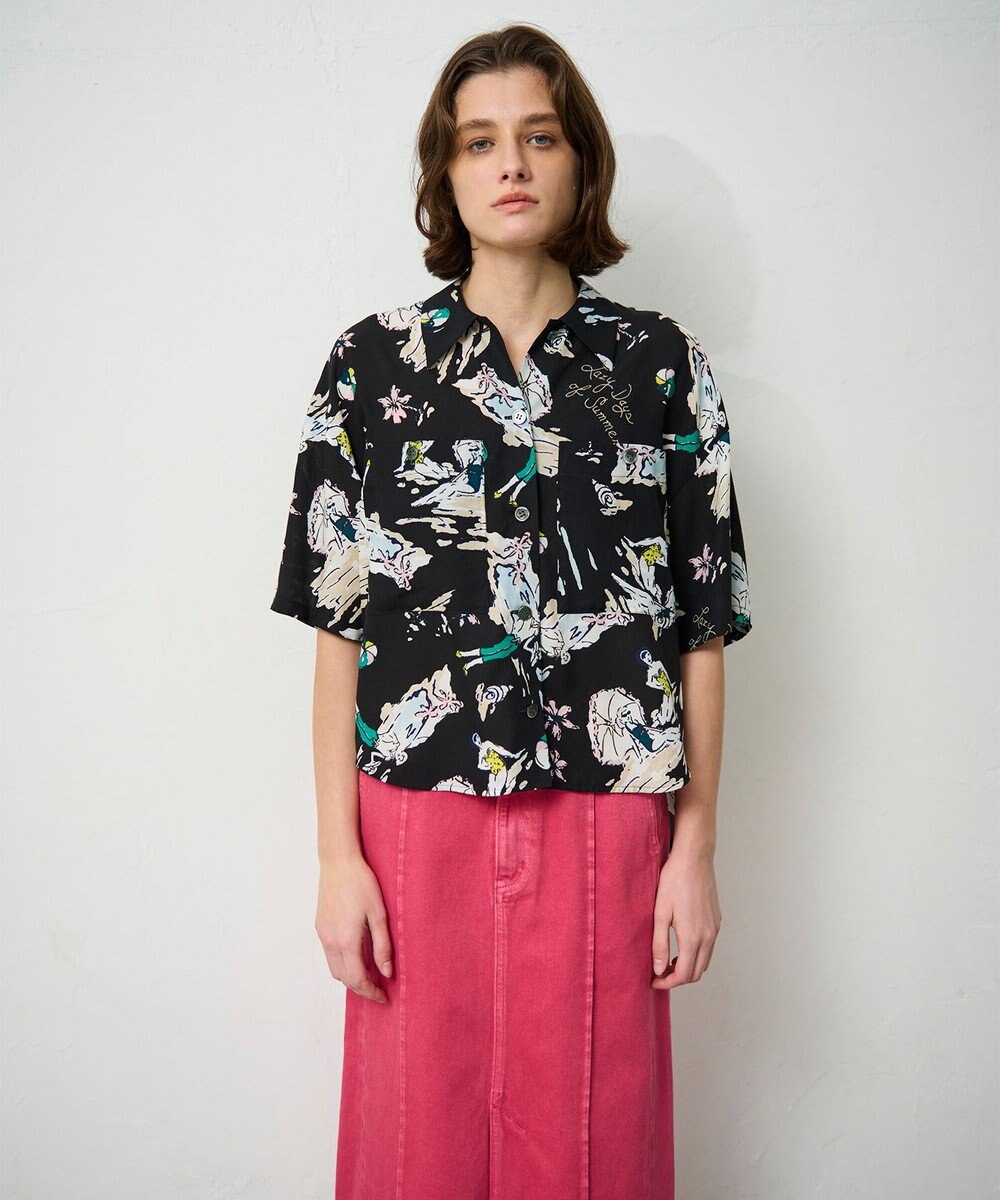 GRACE CONTINENTAL リゾートプリントシャツ 