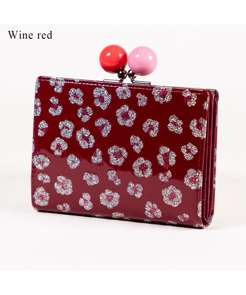 tsumori chisato CARRY グリッターフラワー がま口 2つ折り財布 