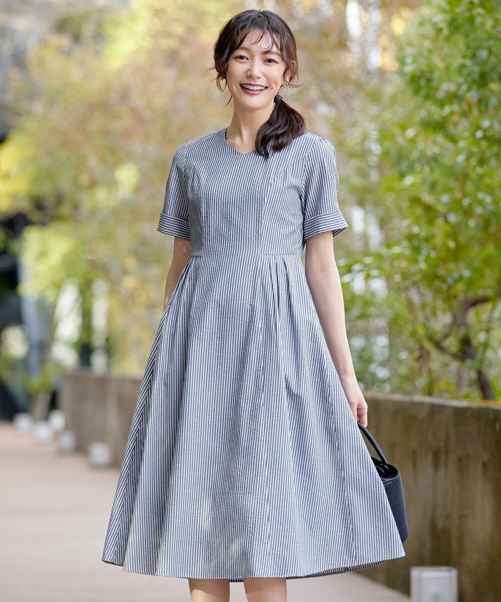 Tiaclasse 【洗える】サッカーストライプワンピース 