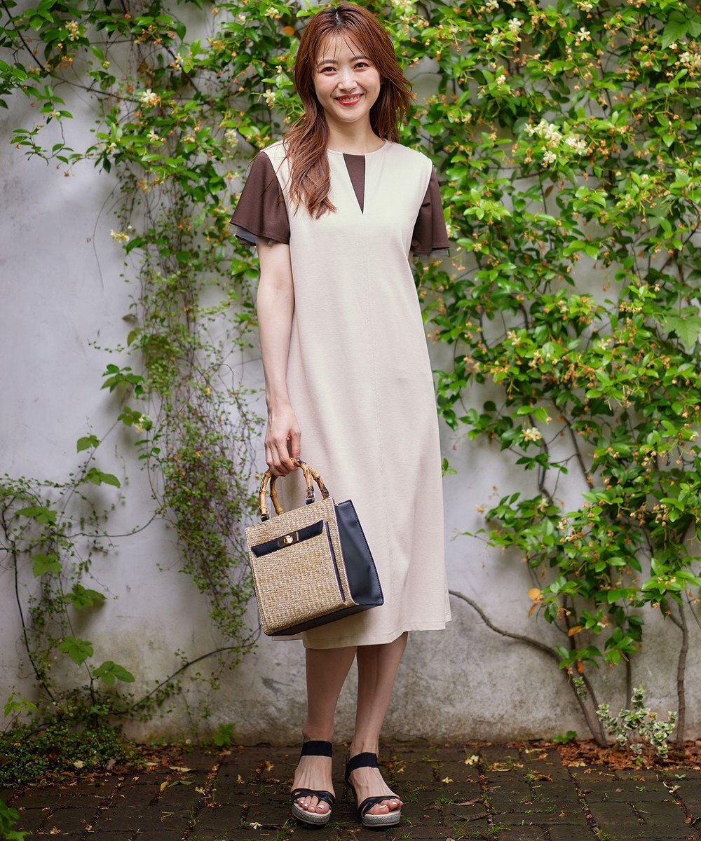 ANY SIS 【洗える】キーネック ジャンパースカート 