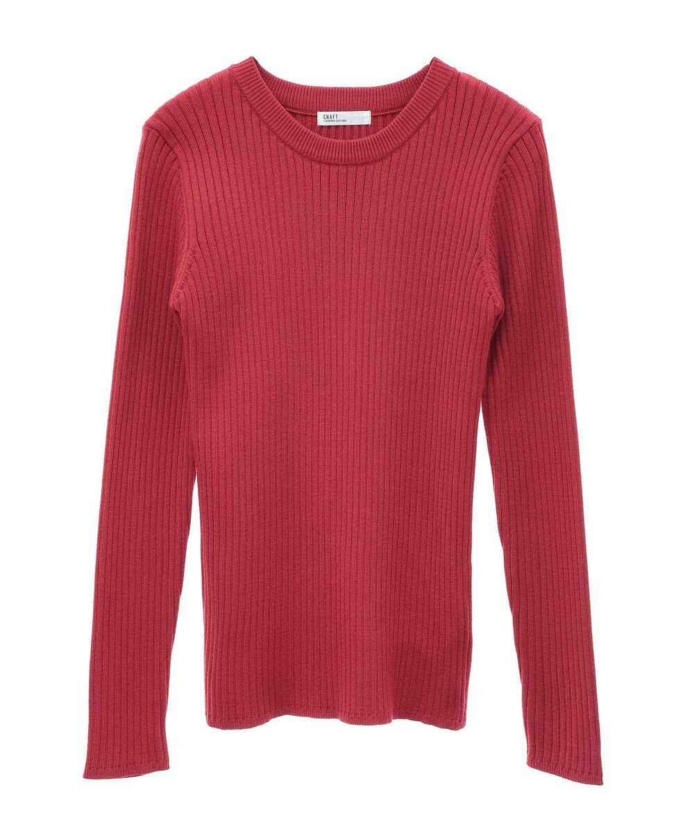 CRAFT STANDARD BOUTIQUE 洗える/とてもちクルーネックリブニットプルオーバー 