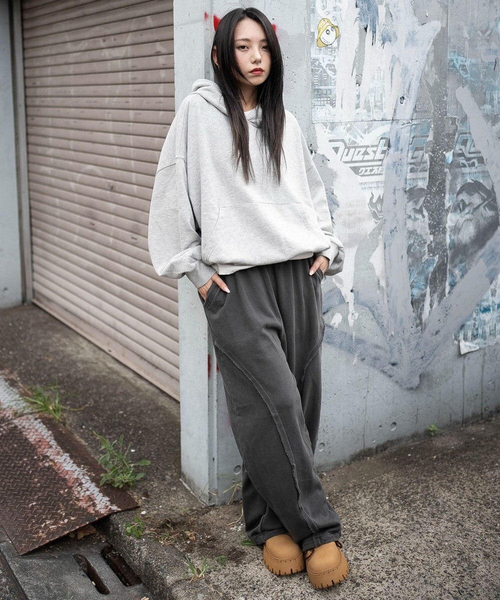 WEGO 【ユニセックス着用ITEM/ウエストゴム/MLサイズ展開】バルーン3Dスウェットパンツ 