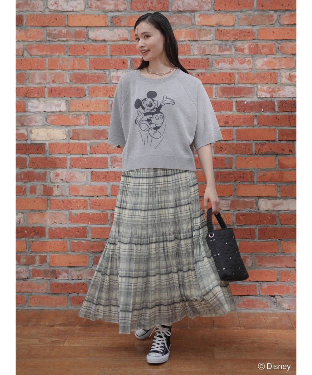 Green Parks ミッキーフレンド／五分袖ジャガードプルオーバー 