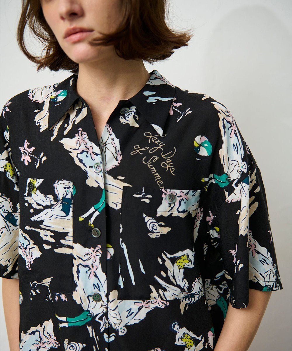 GRACE CONTINENTAL リゾートプリントシャツ 