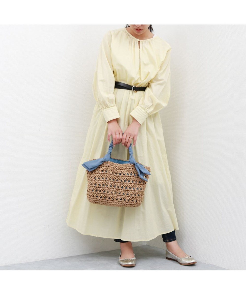 UNBILLION カシュカシュ cachecache / 下がりリボン柄編みトートバッグ 