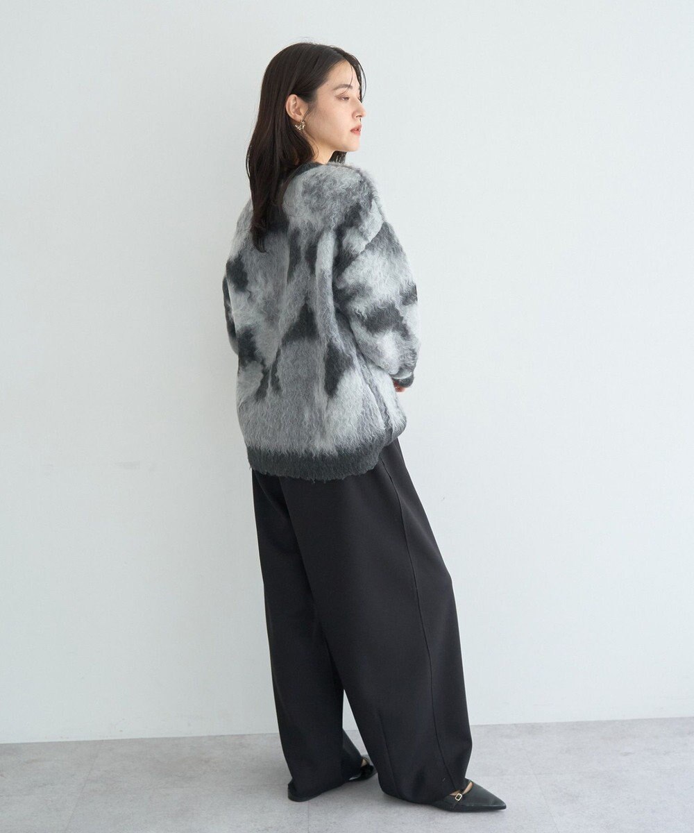 YECCA VECCA フラワー柄シャギーニット 