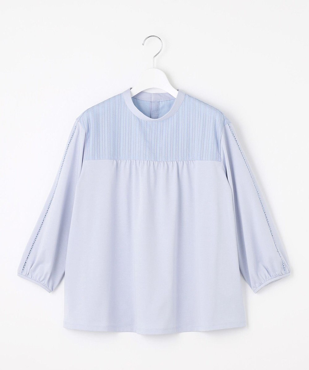 J.PRESS LADIES L 【洗える】プレーティングジャージー モックネックカットソー 