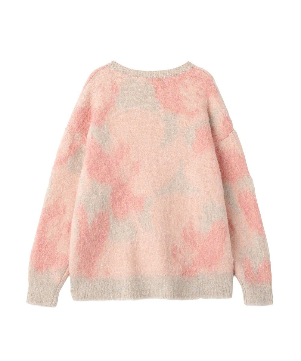 YECCA VECCA フラワー柄シャギーニット 