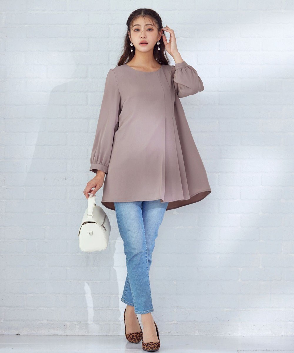 Tiaclasse 【洗える・スマート裏起毛】アシメタックチュニックブラウス 