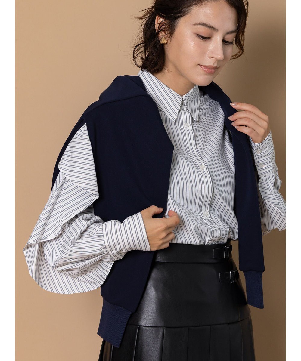 Te chichi 【泉 里香さん着用・Oggi.jp10/23掲載】ラッフルスリーブシャツ 