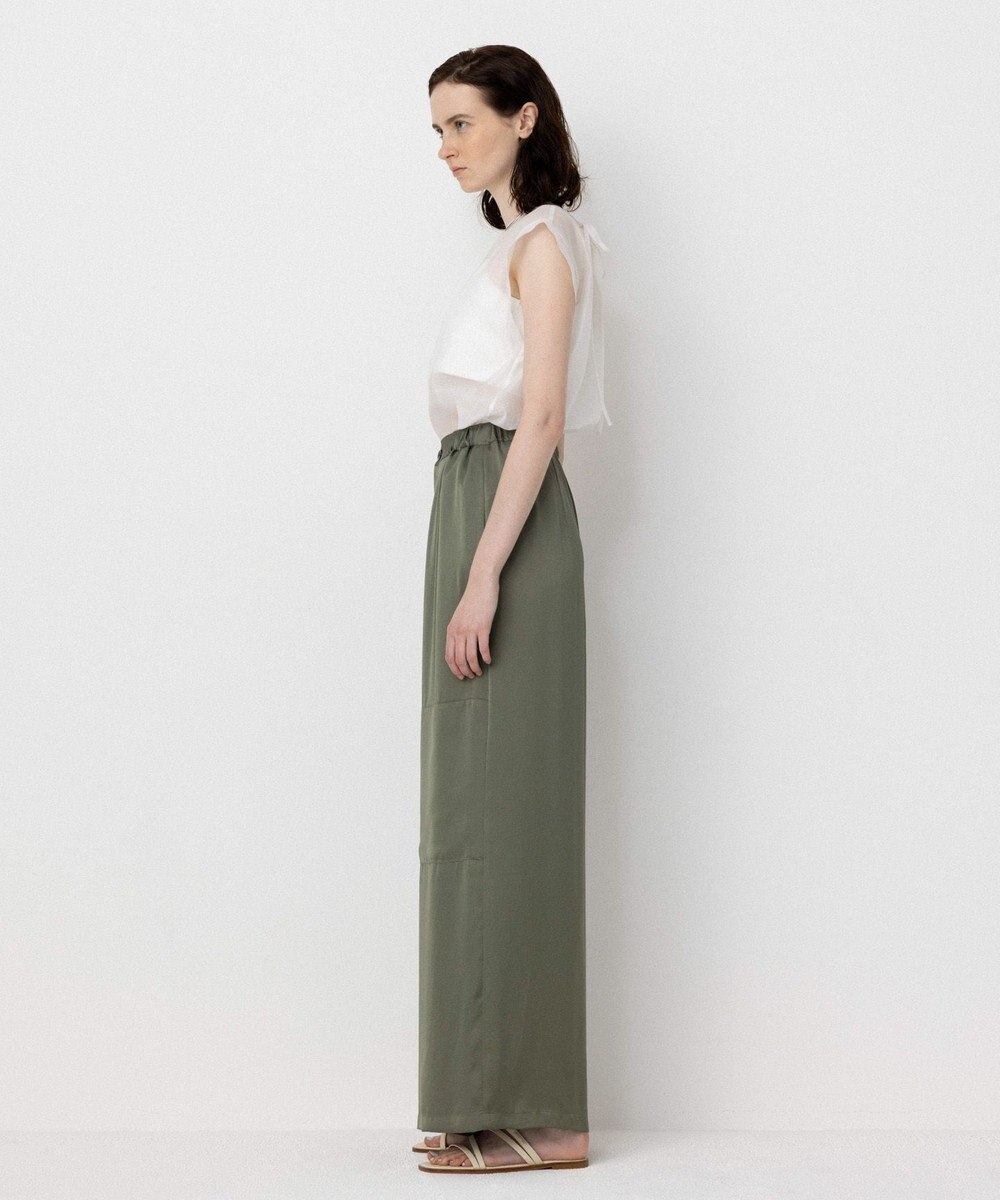 NAVE 【Nave・洗える/ウエストゴム】ヴィンテージサテン ワイドパンツ 