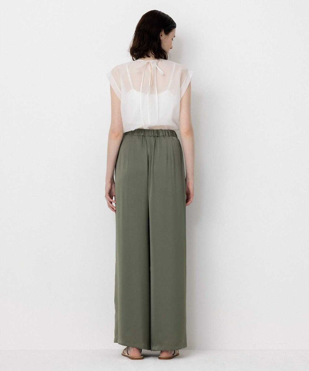 NAVE 【Nave・洗える/ウエストゴム】ヴィンテージサテン ワイドパンツ 
