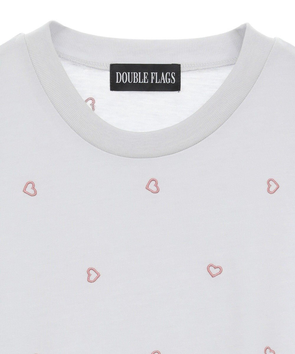 Green Parks ・ＤＯＵＢＬＥ　ＦＬＡＧＳ　ハート総柄刺繍ＴＥＥ 