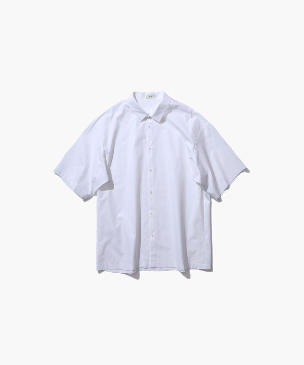 ATON SUVIN BROAD | オーバーサイズ ハーフスリーブシャツ- UNISEX WHITE
