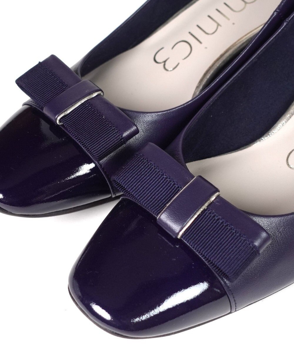 Dominic3 グログランリボン スクエアトゥパンプス 