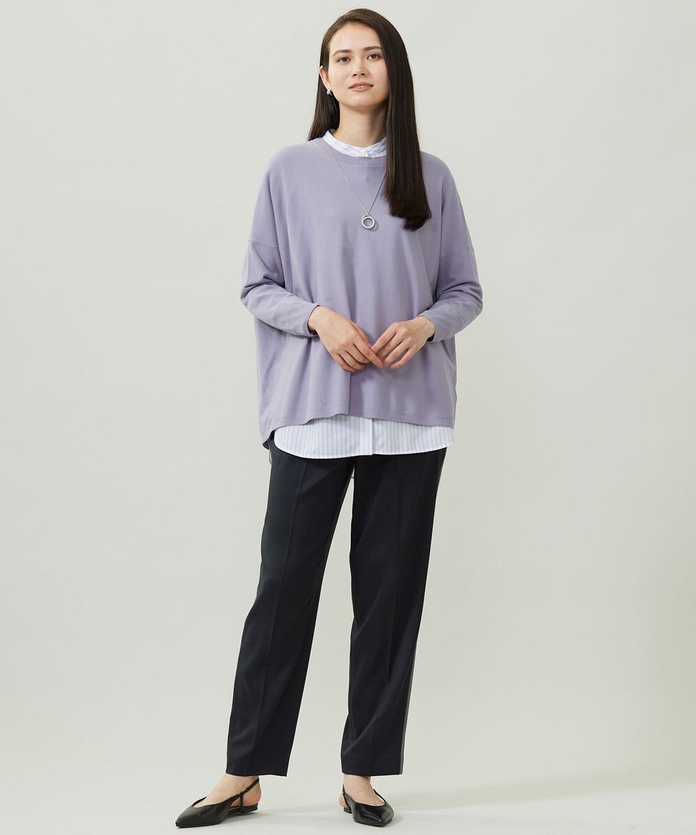 自由区 L 【WEB限定カラーあり】レーヨンストレッチ ニットT 