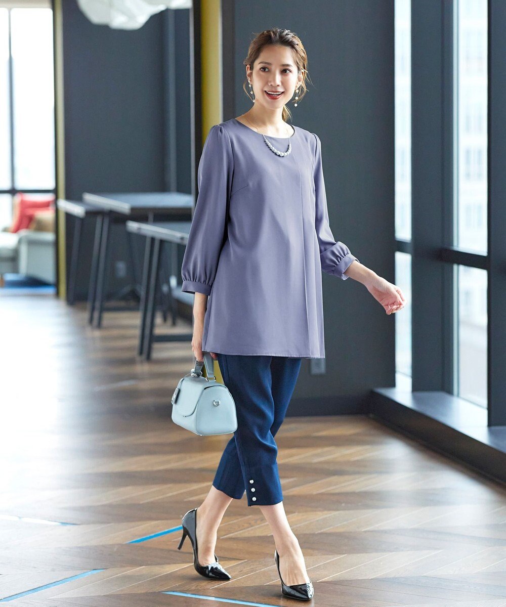 Tiaclasse 【洗える・スマート裏起毛】アシメタックチュニックブラウス 